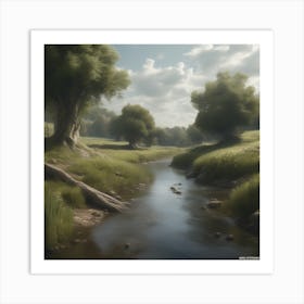 Stream In The Woods 41 Art Print