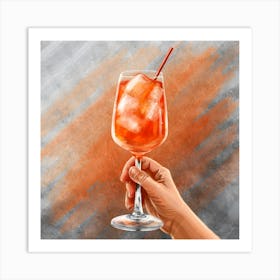 Aperol Spritz Cocktail In A Glass 1 Art Print