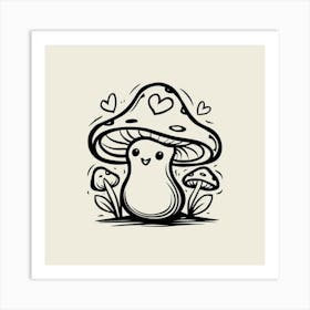 Kawaii Mushroom Art Print