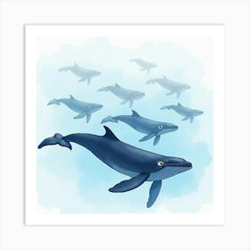 Whales In The Sea Art Print