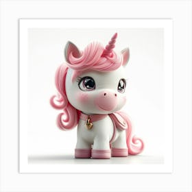 Unicorn With Pink Mane 1 Art Print