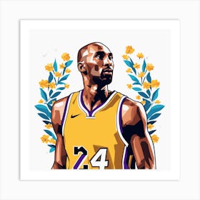 Kobe Bryant Basketball Nba Player Low Poly (6) Art Print