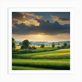 Sunset In The Countryside Art Print