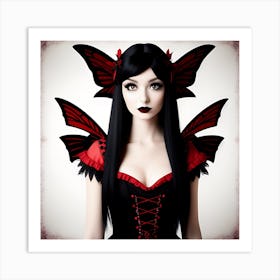 Gothic Butterfly Goddess Art Print