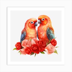 Couple Of Parrots 8 Art Print