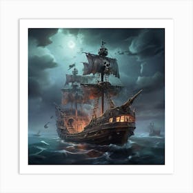 A ghost pirate ship 9 Art Print