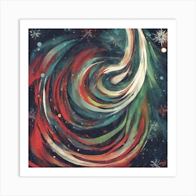 Swirling Christmas Tree Art Print