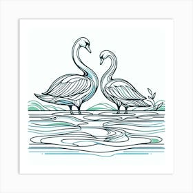 The Swans On The Lake Art Print