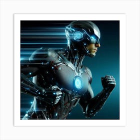 Futuristic Man Running Art Print