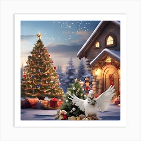 Christmas Scene Art Print