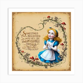 Default A Whimsical Illustration Of Alice From Wonderland Surr 1 Art Print