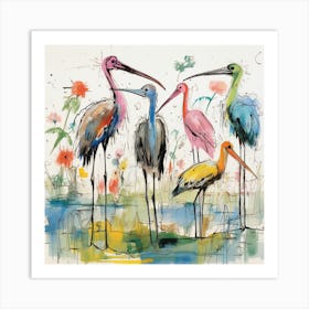 Four Birds Art Print