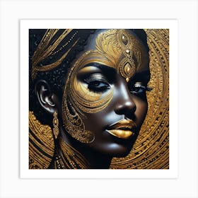 Golden Woman 1 Art Print