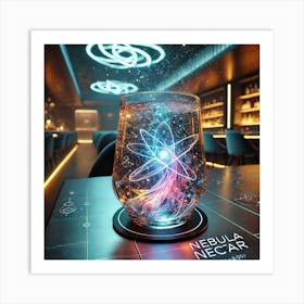 A Futuristic Drink Presentation Of Nebula Nectar I Art Print