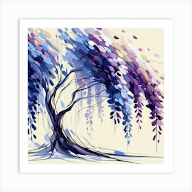 Abstract modernist Wisteria tree Art Print