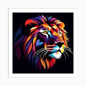 Colorful Lion Art Print