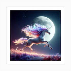 Unicorn In The Moonlight 1 Art Print