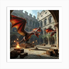 Dragons In The Courtyard Art Print