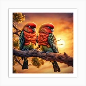 Two Lovebirds Art Print