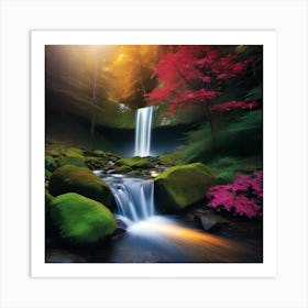 Mystic waterfall Art Print