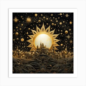 Golden Sun In The Sky Art Print