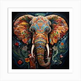 Elephant Series Artjuice By Csaba Fikker 043 Art Print