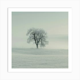 Lone Tree In The Snow Art Print