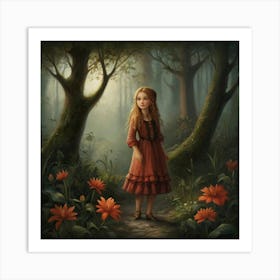 Fairytale Girl In The Forest Art Print