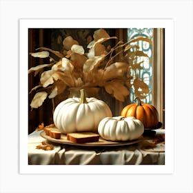 Autumn tablescape Art Print