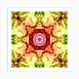 Abstraction Watercolor Flower Four Leaf Clover Art Print