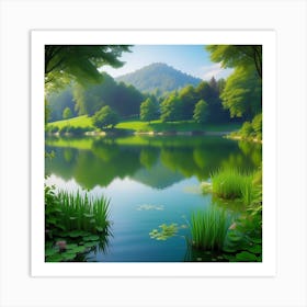 Peaceful Countryside Lake 2023 11 07t103901 Art Print