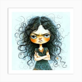 Attitude Status - Perturbed Girl Art Print