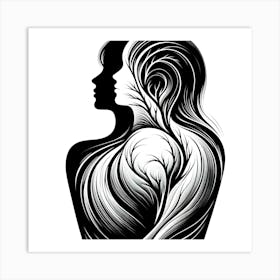 Silhouette Of A Woman 13 Art Print