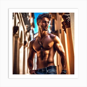 Shirtless Man 2 Art Print