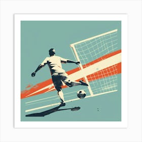 Soccer Player Kicking The Ball 2 Art Print