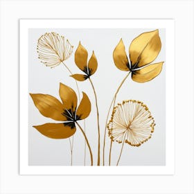 Gold Leaves Art Print