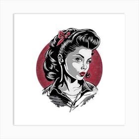 Rockabilly VIntage Pinup Girl Art Print