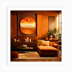 Orange Living Room 1 Art Print