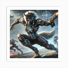 A Highly Detailed Science Fiction Illustration Of Wolfs Instincts Art Print