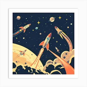 Retro Futuristic Elements,Retro Futuristic Background,Retro Futuristic Templates (34) Art Print