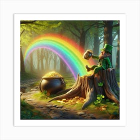 Leprechaun In The Forest Art Print