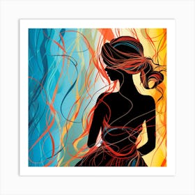 Silhouette Of A Woman 4 Art Print