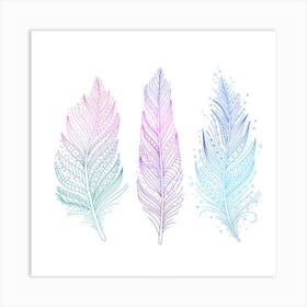 Watercolor Feathers Art Print