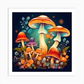 Mushroom Garden 15 Art Print