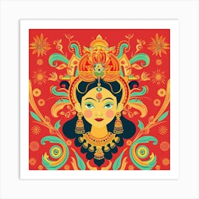 Durga Puja Themed Banner Texture With Goddess Du 1718397152 4 Art Print