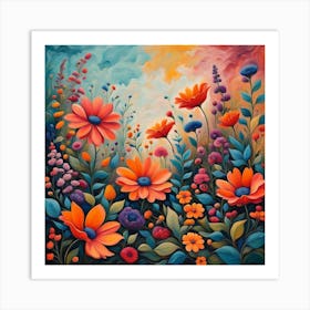 Flowers In The Garden Art Print