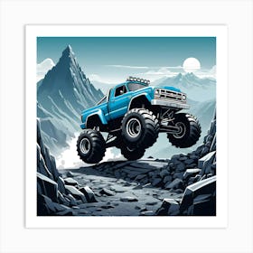 Monster Truck In The Mountains Art Print