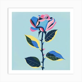 Rose 2 Square Flower Illustration Art Print
