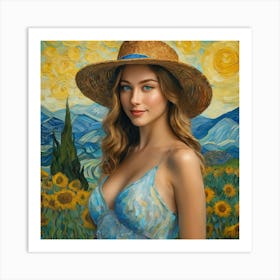 Sunflowers op Art Print