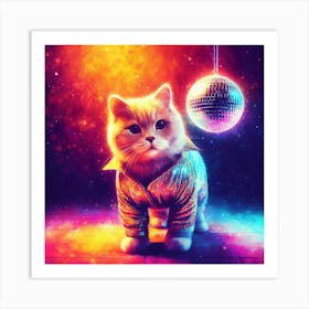 Disco Cat 1 Art Print